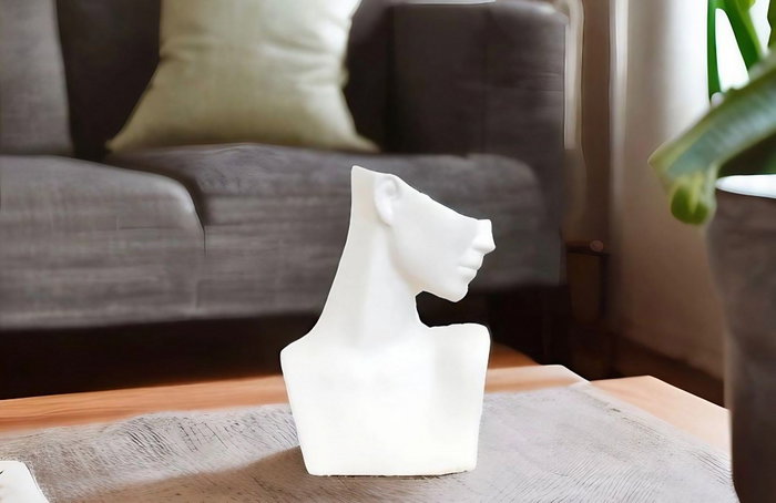 Aberto Design CY0173 Objeto Decorativo Blanco en Cerámica